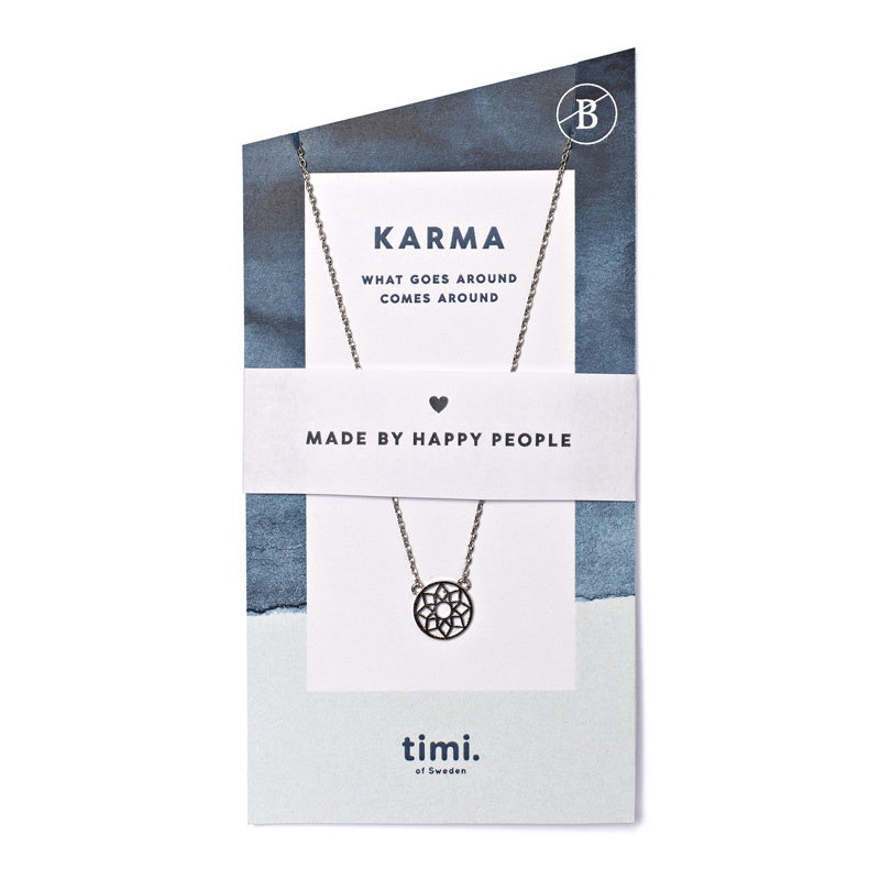 Karma Mandala Necklace Silver