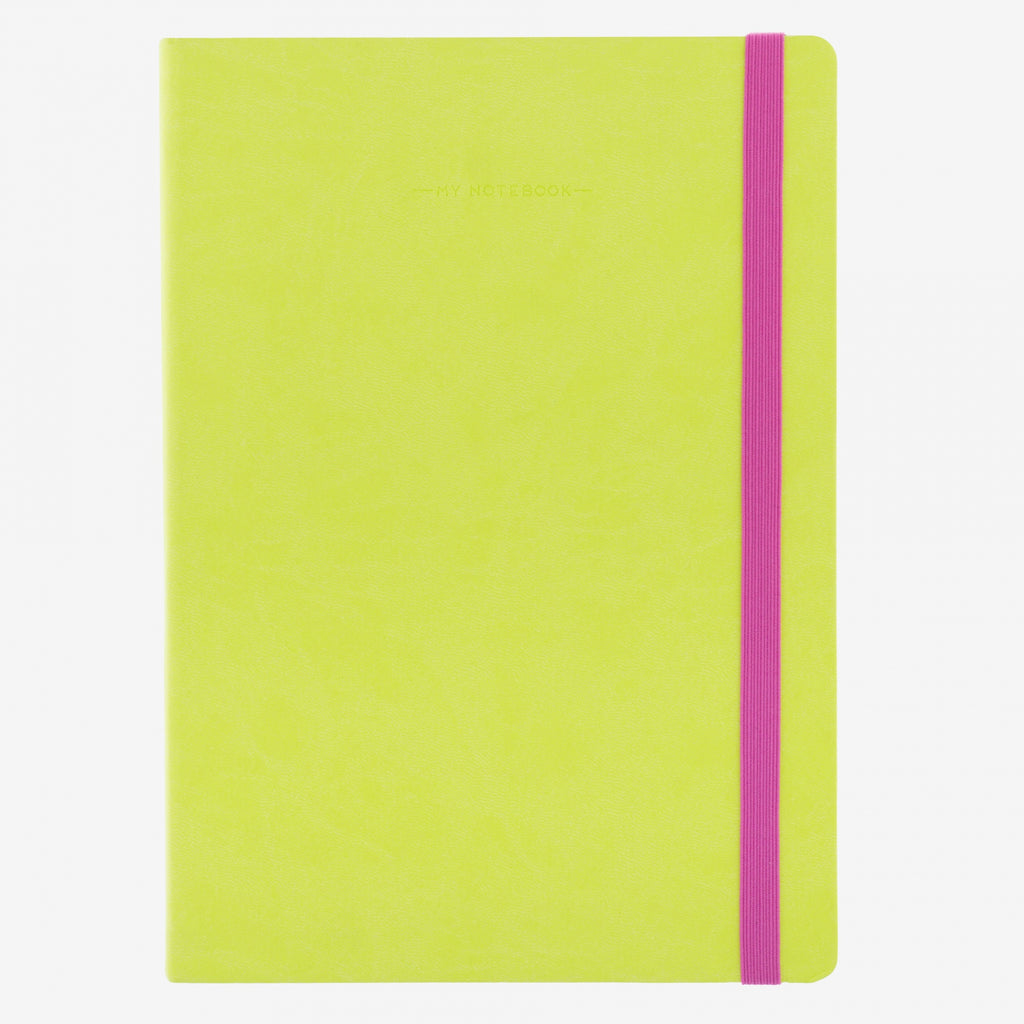 Large Lime Green Lined Notebook