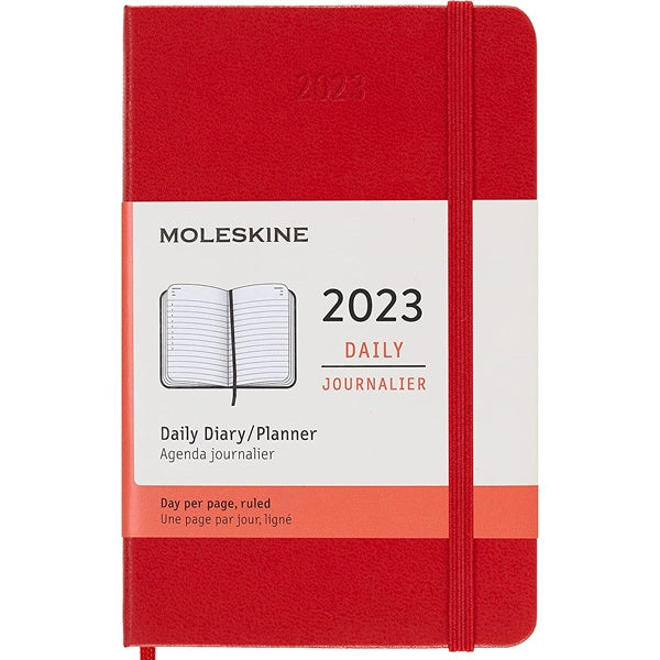 Moleskine 2023 Pocket Daily Planner Red Hardcover