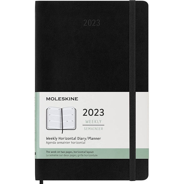 Moleskine 2023 12 Month Weekly Planner Hardcover Black Paper Tiger