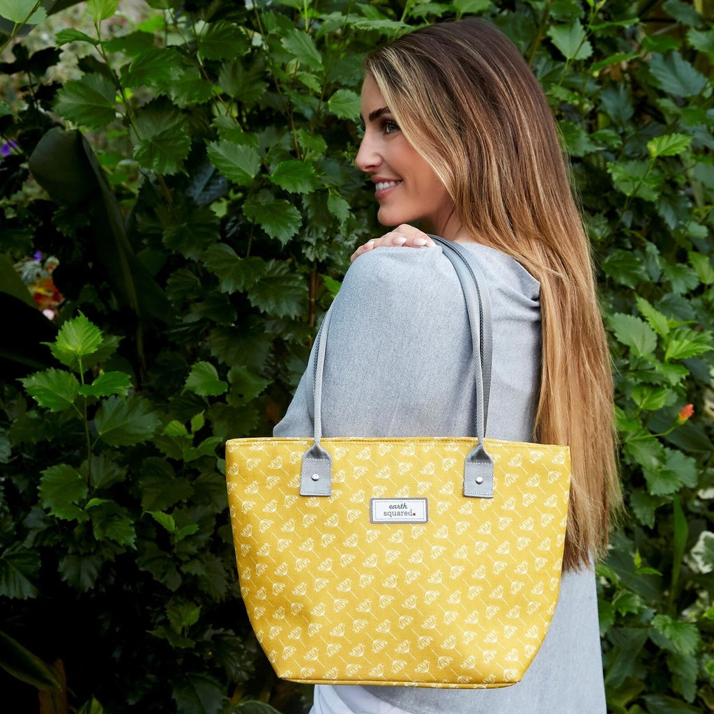 Mustard Dandelion Oil Cloth Tote