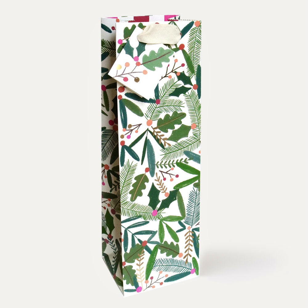 Contemporary Foliage Bottle Gift Bag