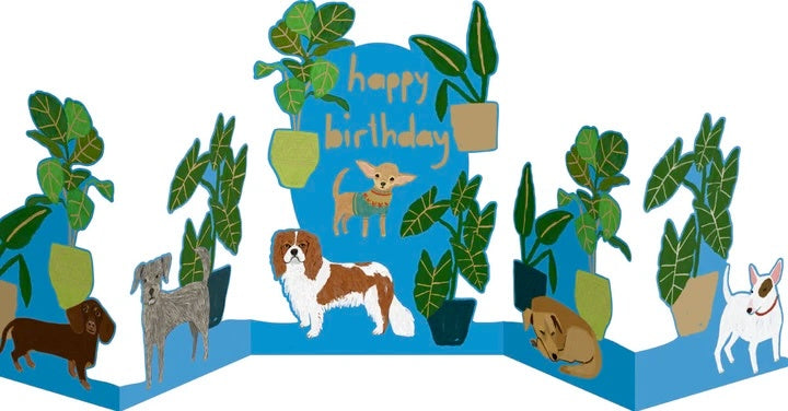 Dog Palais Concertina Birthday Card