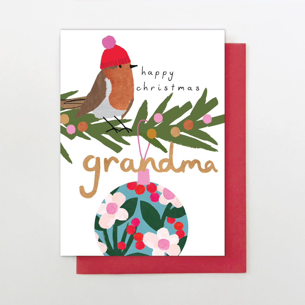 Happy Christmas Grandma Bauble Card