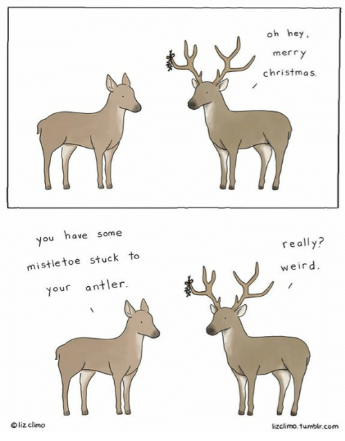 Mistletoe Stuck to Your Antler Card