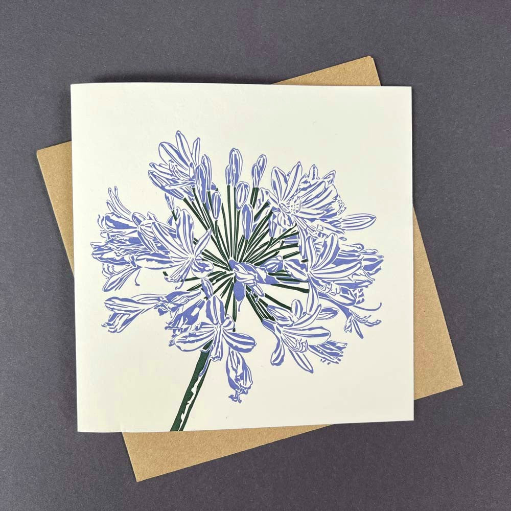 Agapanthus Letterpress Card