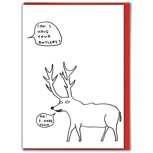 Can I Have Your Antlers Christmas Card