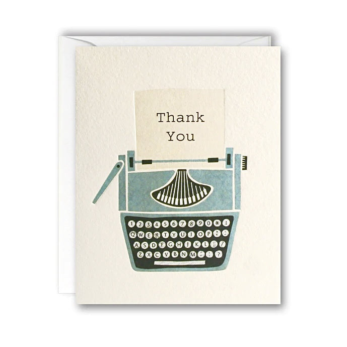 Typewriter Thank you Pack of 5 Cards