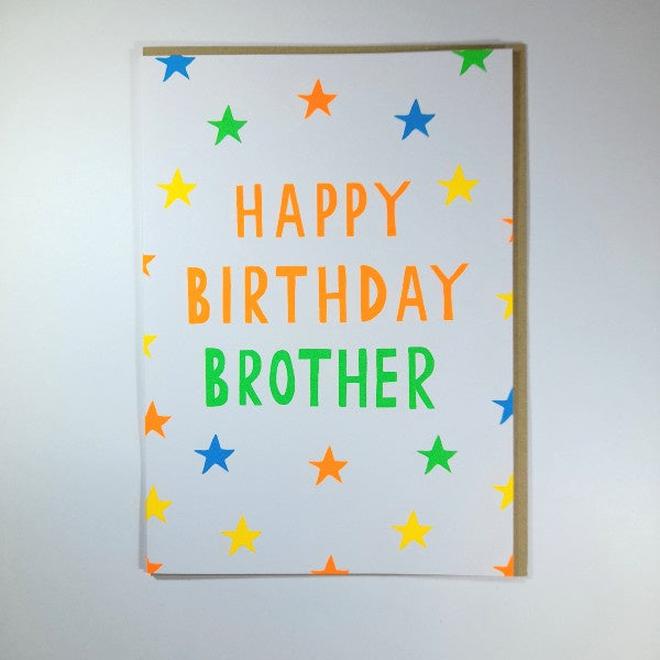 Happy Birthday Brother Stars Card