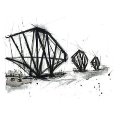 Forth Rail Bridge Illustration Card