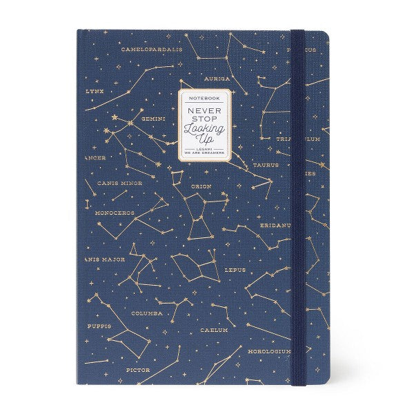 Never Stop Looking Up Large Lined Hard Cover Notebook