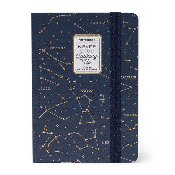 Never Stop Looking Up Small Lined Hard Cover Notebook