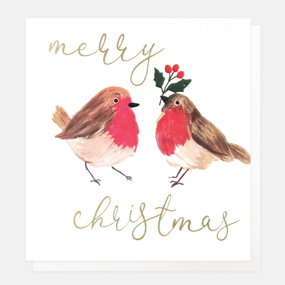 Merry Christmas Pair Of Robins Charity Pack of 8  Cards