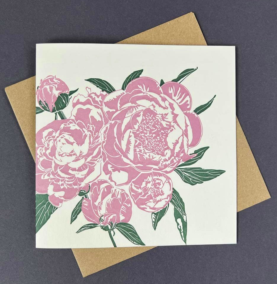 Peony Letterpress Card