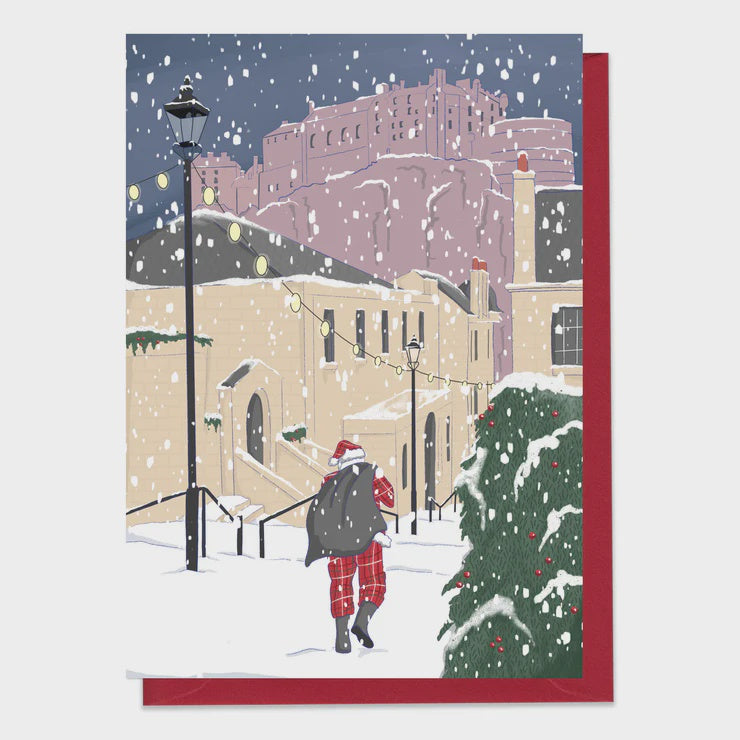 Tartan Santa The Vennel Christmas Card