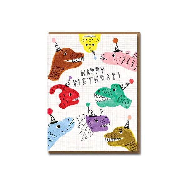 Colourful Dinosaurs Birthday Card