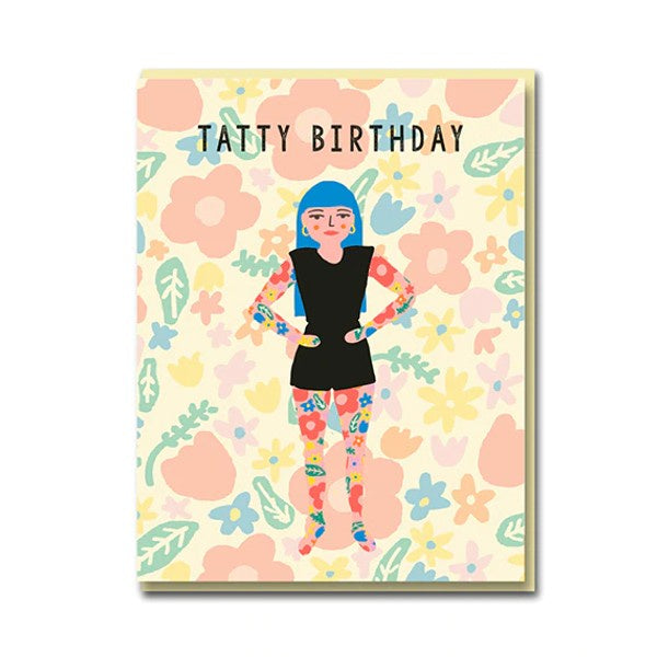 Tattoo Girl Birthday Card