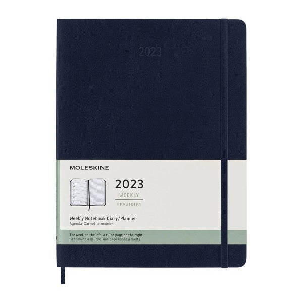 Moleskine 2023 Weekly XL Notebook Softcover Sapphire Blue