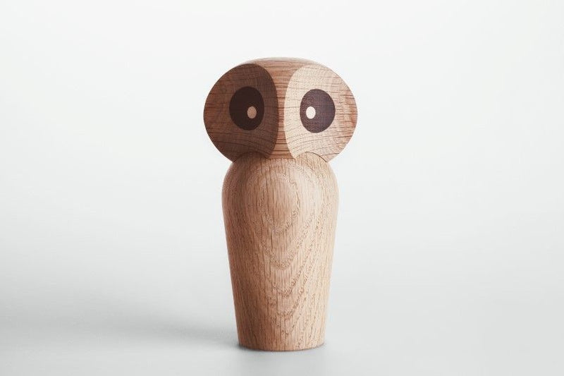 Large Natural Wooden Owl