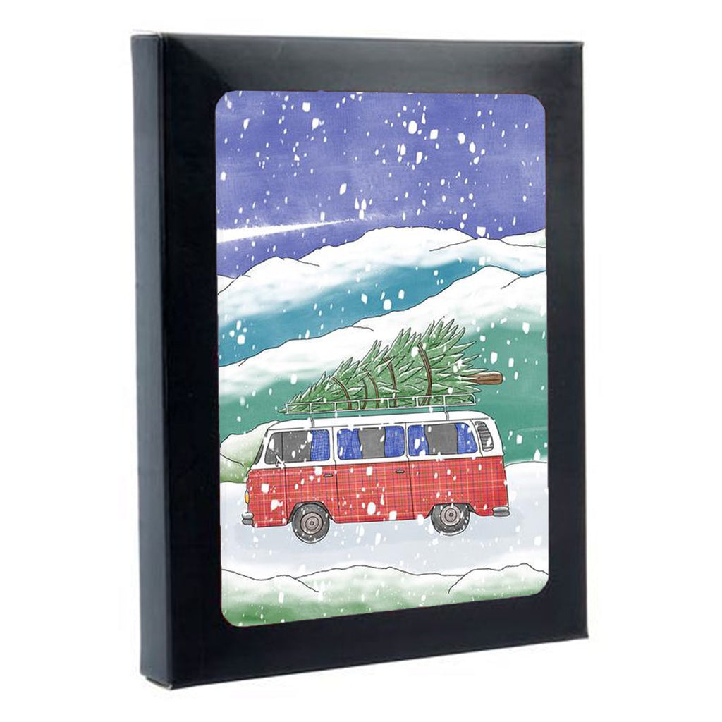 Tartan Camper Van Box of 6 Christmas Cards