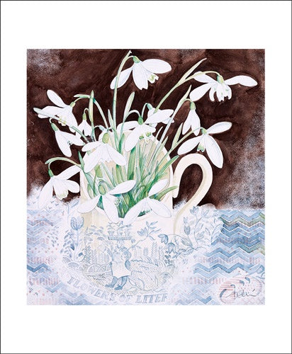 Snowdrop Cup Watercolour By Angie Lewin Card