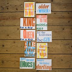 Happy Birthday Hugs Letterpress Birthday Card