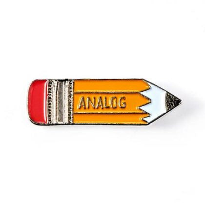 Analog Pencil Enamel Pin Badge