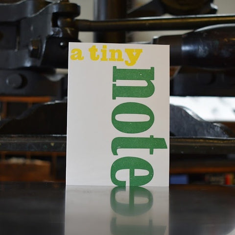 A Tiny Note Letterpress Card