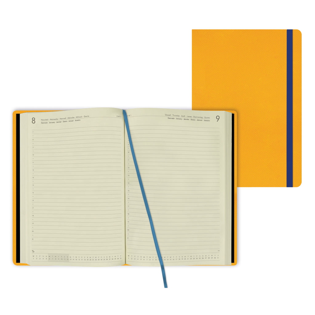 2022 Large Daily Diary 12 Month - Yellow