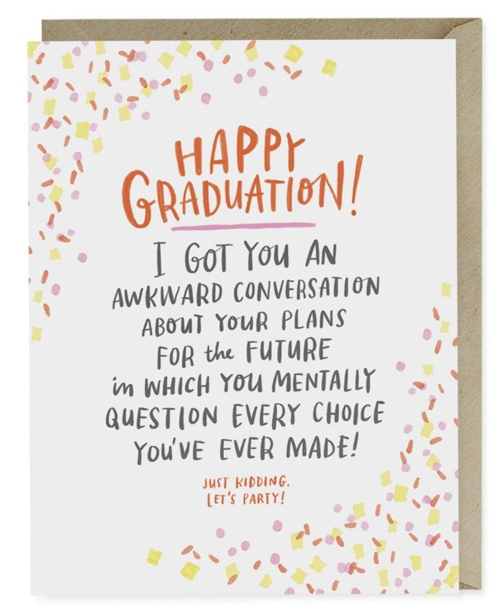 Happy Graduation Awkward Conversation Card