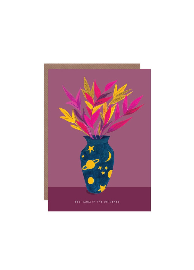 Cosmic Vase Best Mum Card