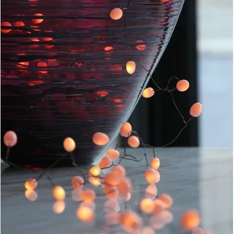 Peach Teardrop LED Battery Operated Light Chain