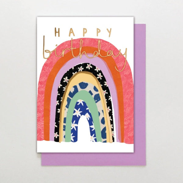 Happy Birthday Rainbow with Gold Foil Card