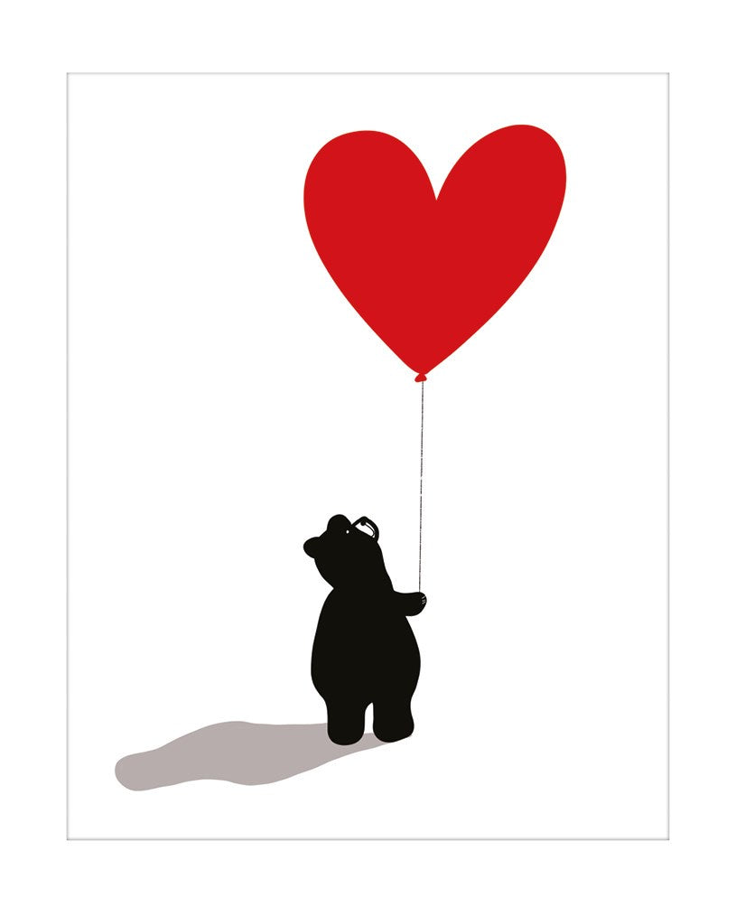 Bear with Heart Balloon Card