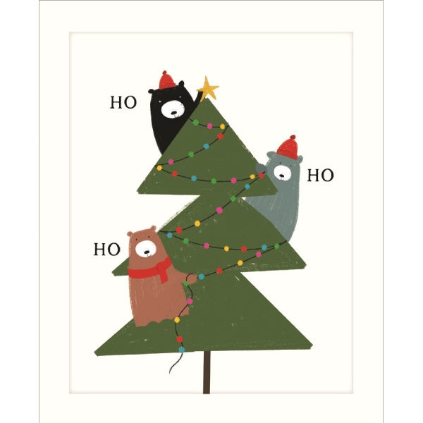 Ho Ho Ho Bears Tree Card