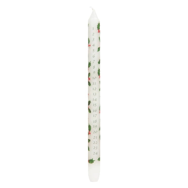 Botanical Holly Dinner Advent Candle