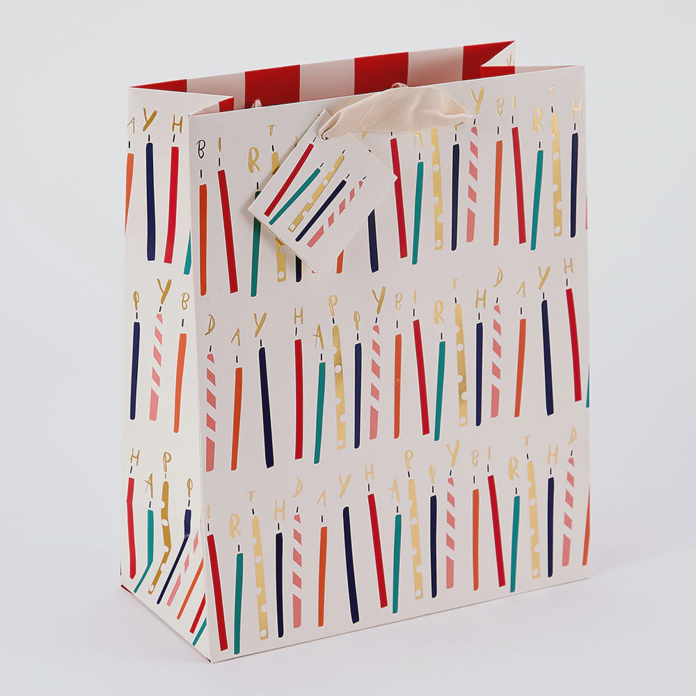 Happy Birthday Candles Large Gift Bag