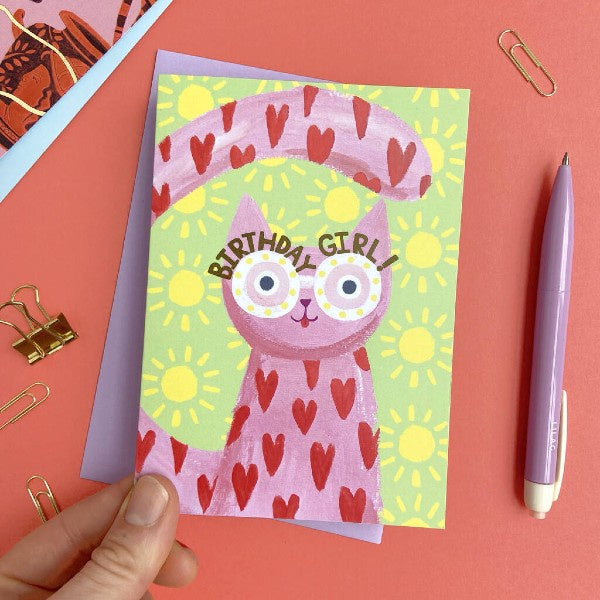 Birthday Girl Cat Card