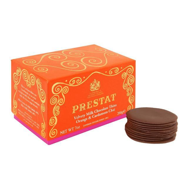 Prestat Orange & Cardamom Chai Milk Chocolate Thins