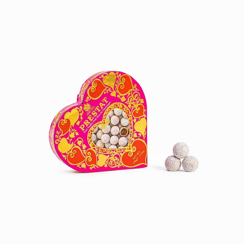 Prestat Pink Champagne Truffle Heart Box