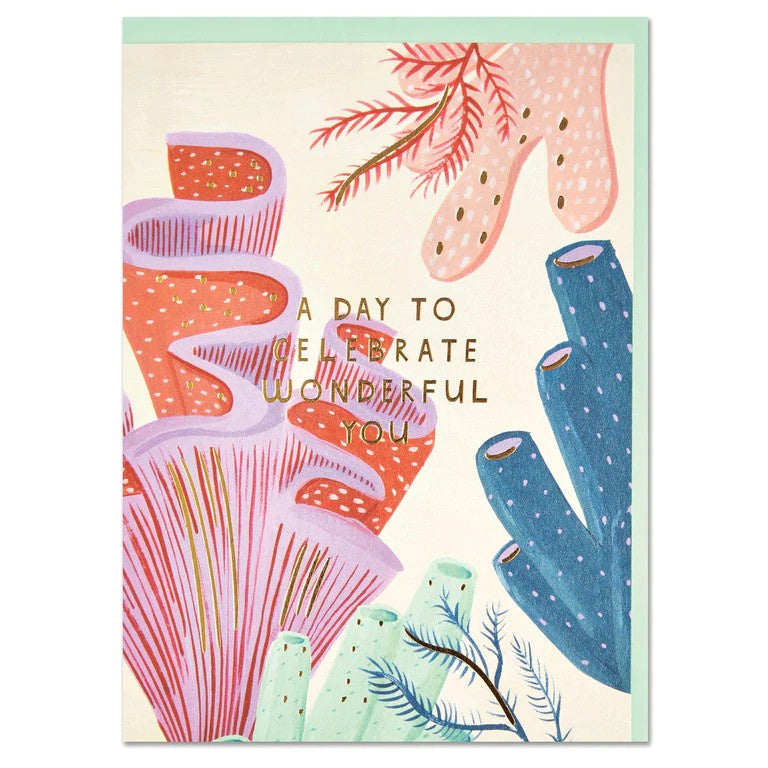 Wonderful You Coral Birthday Card