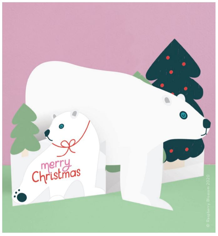 Polar Bear Fold-out Christmas Card