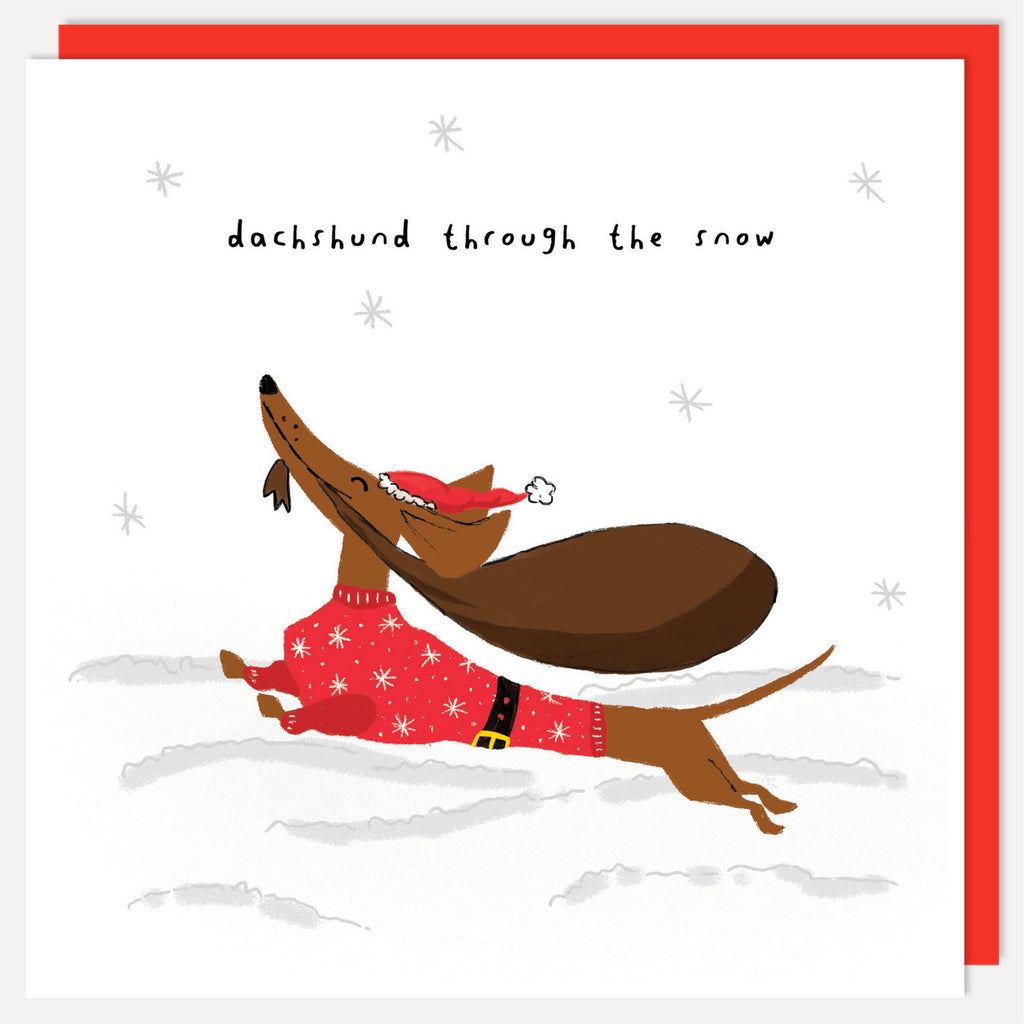 Dachshund Through the Snow Card