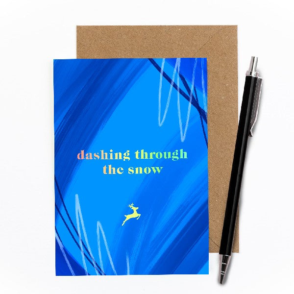 Dashing Through The Snow Scribble Card