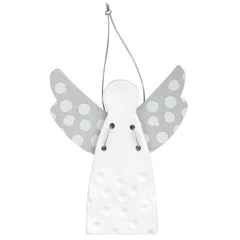 Angel White Dots Ornament