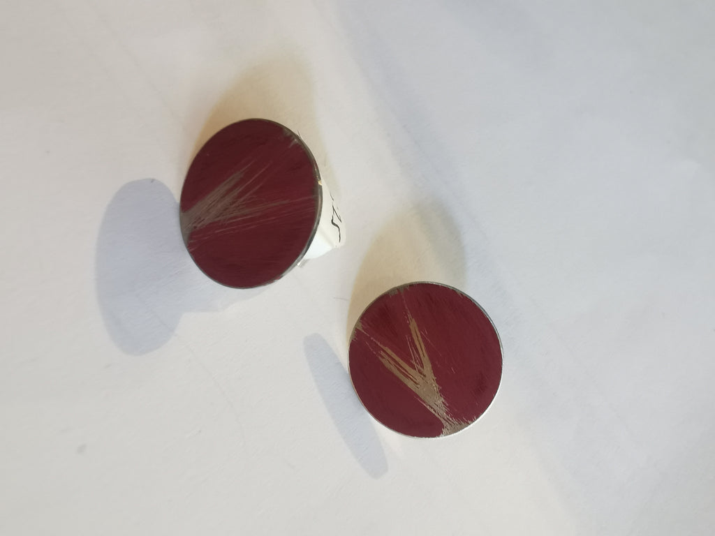 Small Dark Red Buoy Studs