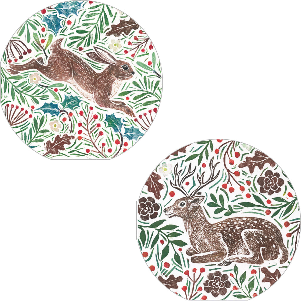 Foliage & Hare Twin Pack of Christmas Cards