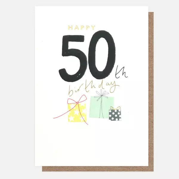 Happy 50th Birthday Presents Card | Paper Tiger