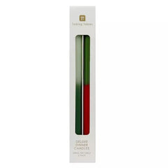 2 Tone Ombre Dinner Candles Red And Green