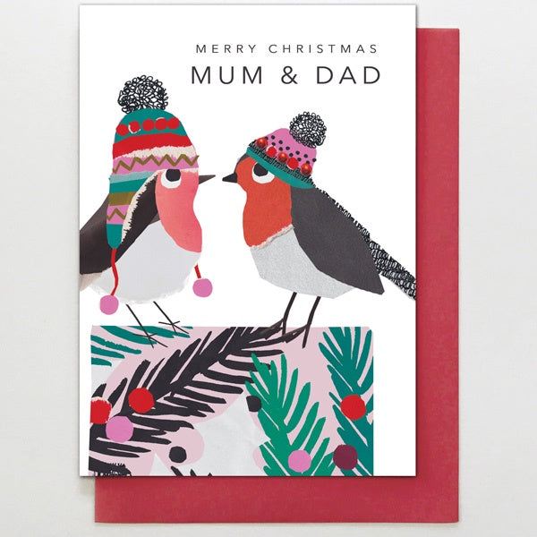 Mum & Dad Robins Card